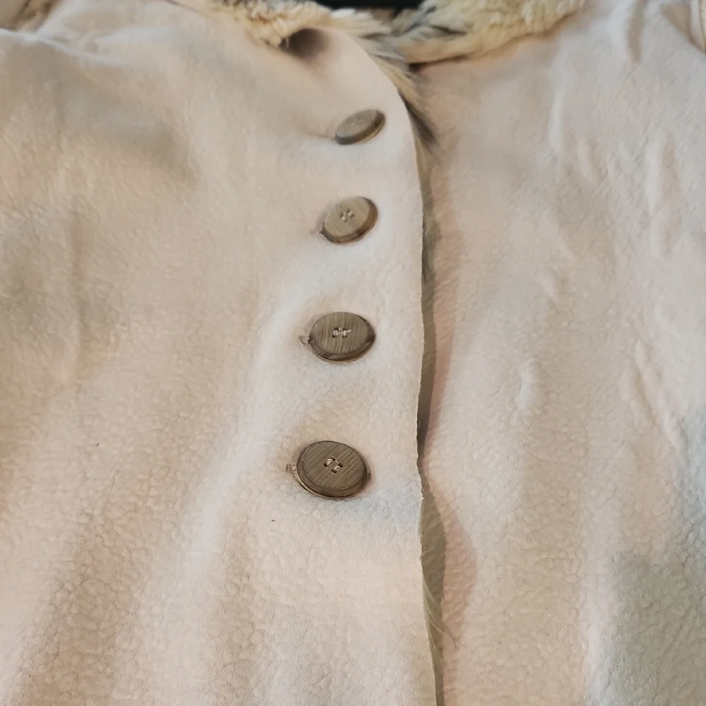 True Grit Cream Teddy Jacket with Faux Fur Trim
